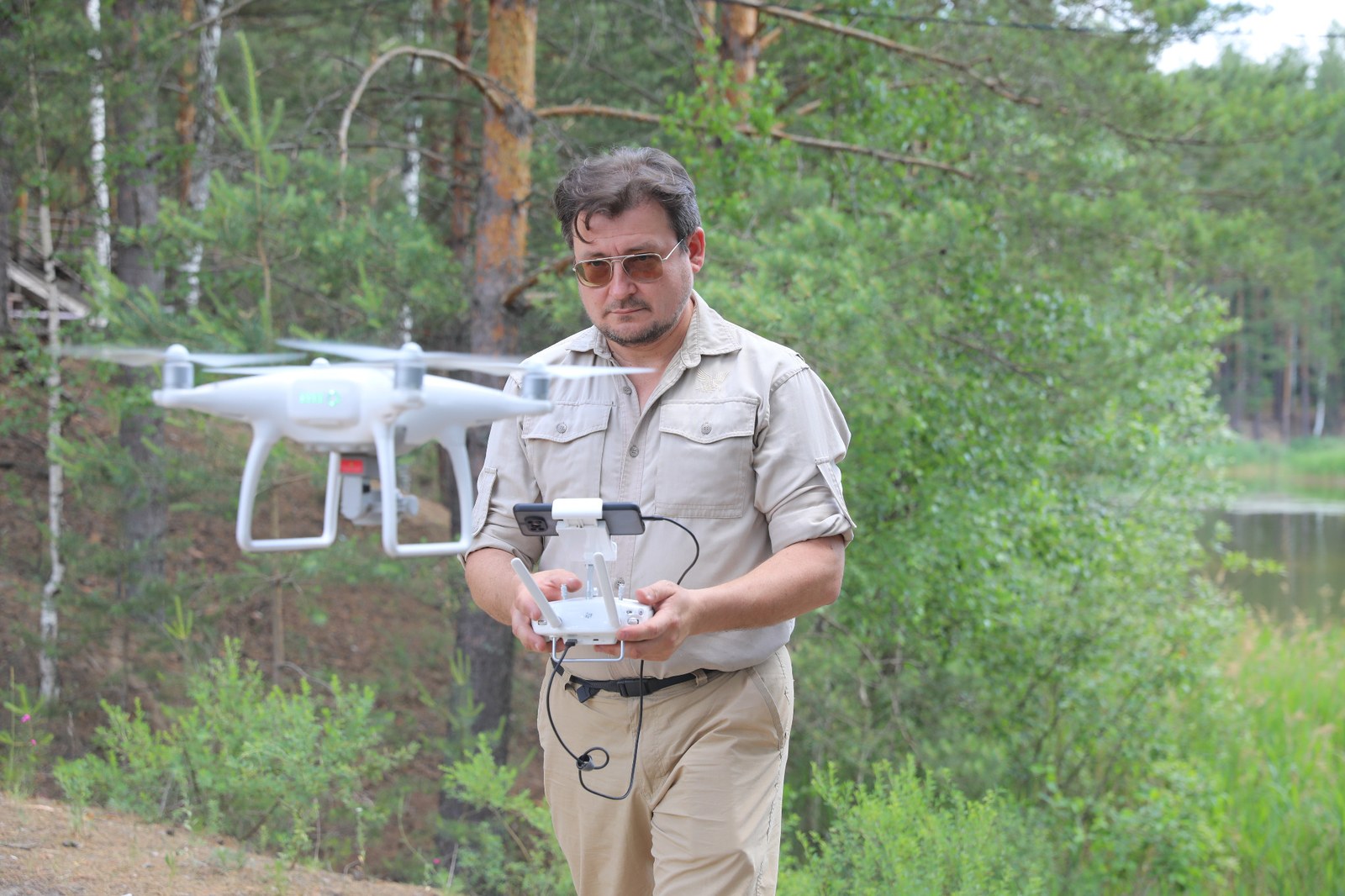 UAV field research in forest